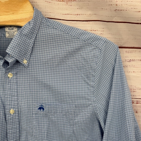 Brooks Brothers Shirt Mens XL Regular Fit Button Down Gingham Plaid Performance - Picture 2 of 8